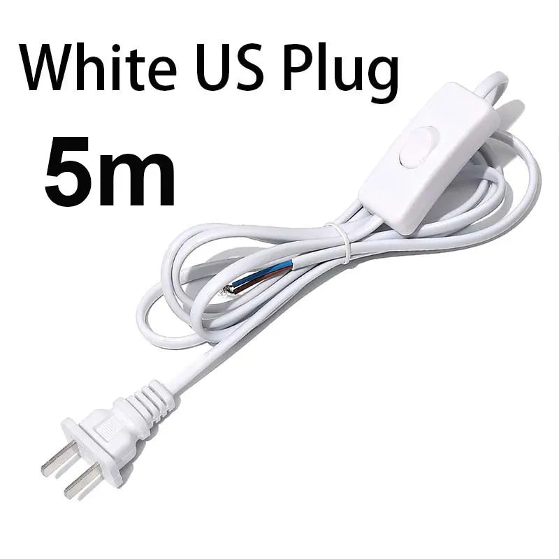 câble électrique interrupteur noir blanc moderne 1m 1.8m 3m 5m vde safe