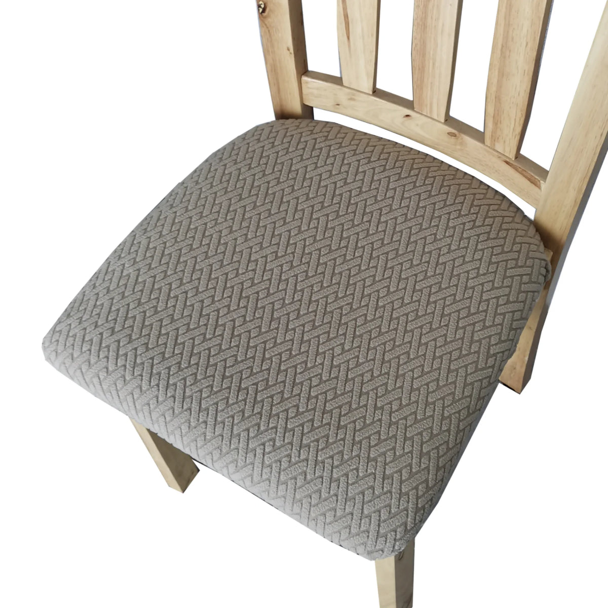 housse siège chaise beige chevrons texturé moderne élastique polyester Jacquard minimaliste