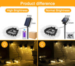 guirlande lumineuse solaire extérieure modes ambrée filaments visibles télécommande led contemporaine