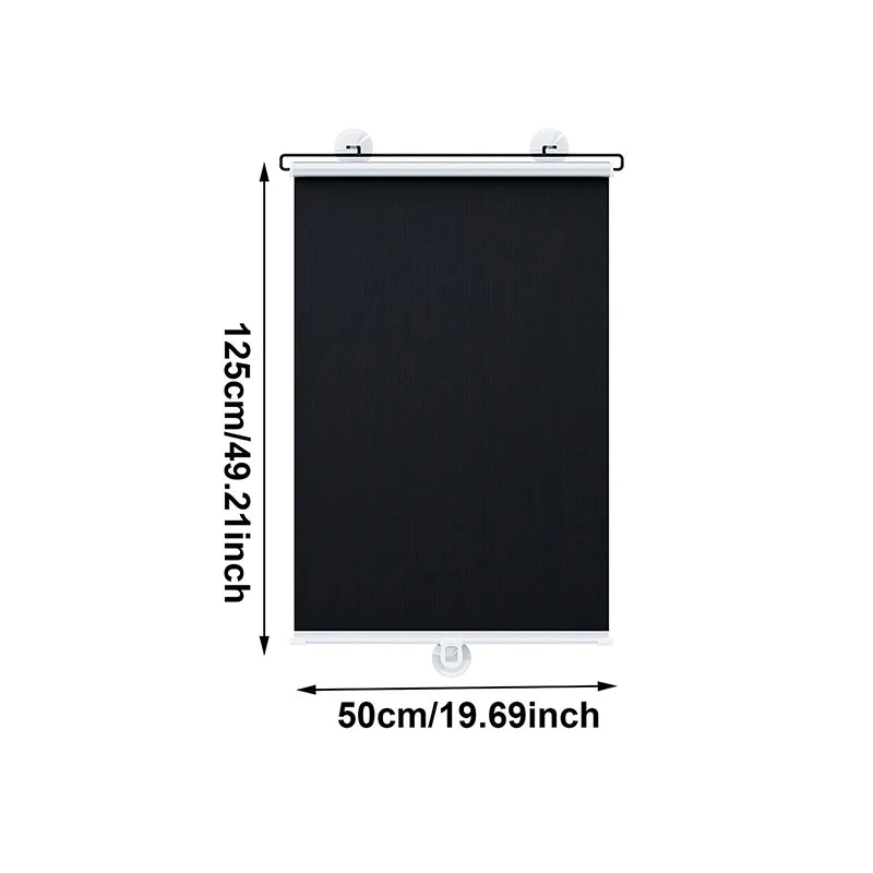 rideau fenêtre noir vertical moderne stores enrouleurs sans perçage clips magnétiques opaques 60x40cm