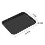 plateau service rectangulaire noir texturé bord arrondi moderne respectueux environnement utilisation diverses tailles