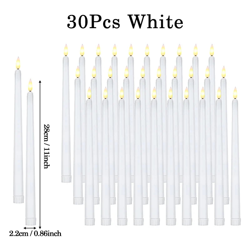 bougies led coniques sans flamme blanc modernes décoration mariage saint valentin dîner