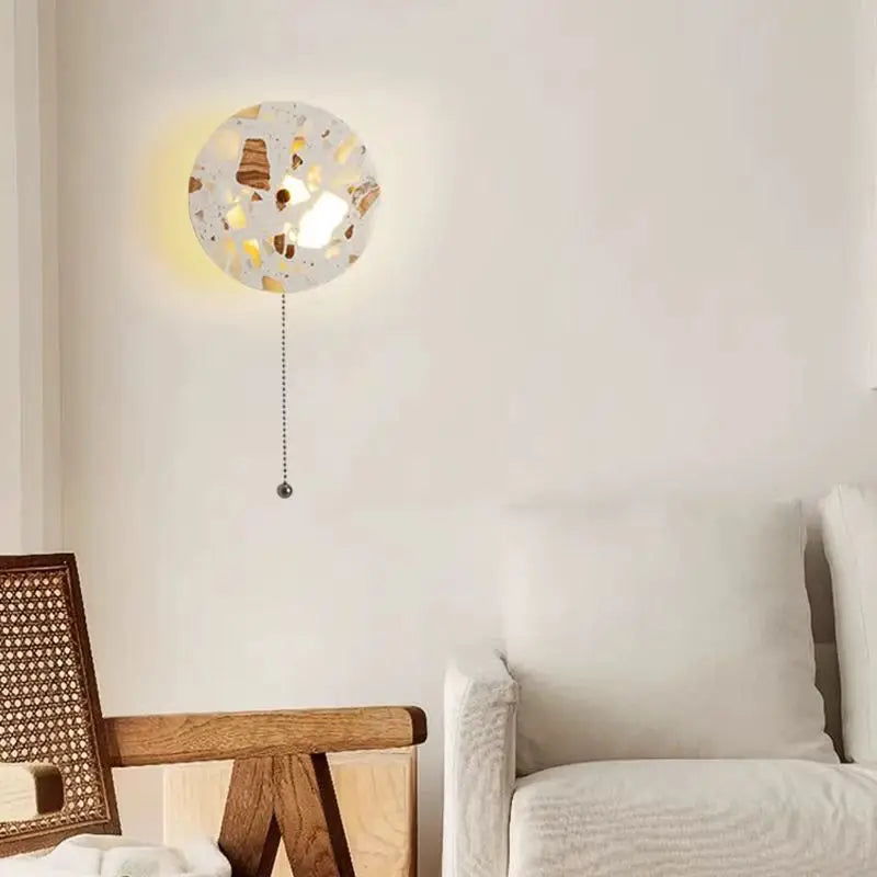lampe murale pierre LED blanc minimaliste texture granulaire 220V 249 2000lm interrupteur câble