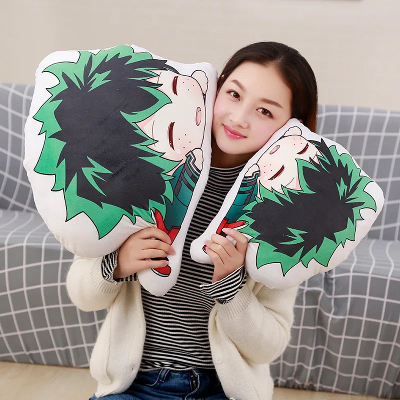 coussins peluche dessin animé my hero academia izuku bakugou shoto manga blanc noir rouges