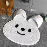tapis bain blanc rose souriant oreilles lapin adhésif douche moderne