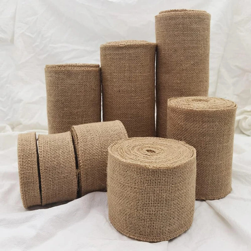 ruban jute marron texture tissée résistance abrasion largeur 10cm 15cm 20cm 30cm rustique artisanal