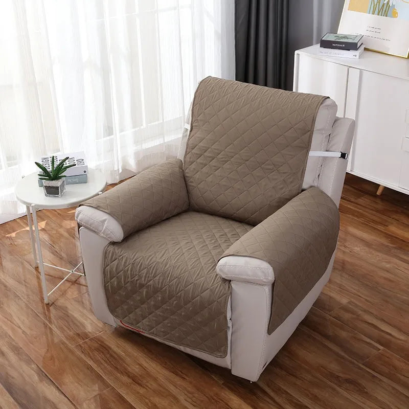 housse chaise inclinable marron beige quiltée élastique ajustable classique facile nettoyer Polyester