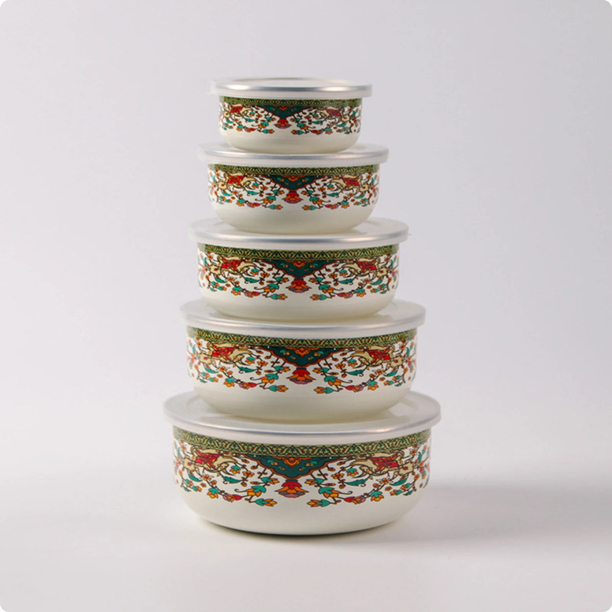 bols céramique couvercles fleurs pois blancs rouges verts roses bleus vintage