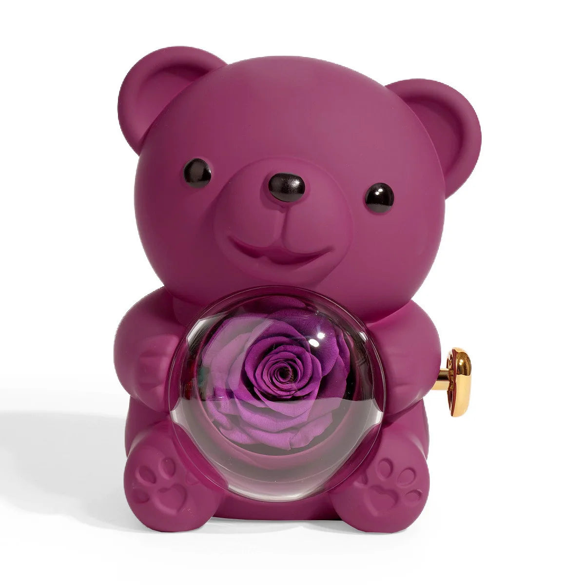 boîte bijoux ours forme moderne rose blanche transparente intérieure décoration anniversaire valentin engagement