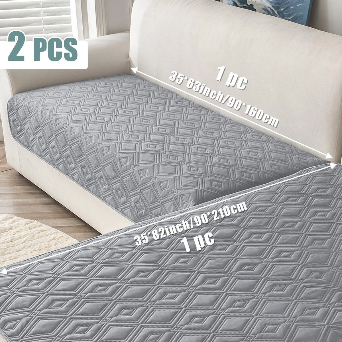 housse canapé polyestère motif géométrique gris moderne imperméable lavage machine 90x160cm 90x210cm