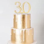 décoration gâteau anniversaire or moderne élégant chiffres 18 21 30 40 50 60 pique