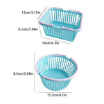 panier rangement rose clair bleu pastel poignées détachables rangement moderne utilisation multiple plastique organiser