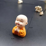 ornement résine figuratif bouddha varié décoration maison statuette mat opaque orange blanc