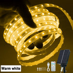 ruban led solaire blanc chaud 320leds/m télécommande panneau solaire moderne