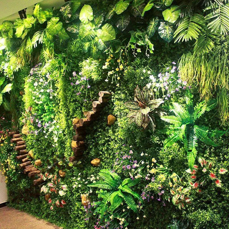 décoration murale artificielle feuilles fleurs moderne naturelle extérieure exposition anniversaire polyvinyllchlorid pvc
