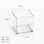 cube transparent moderne vase hydroponie plante verte sans motif minimaliste récipient acrylique