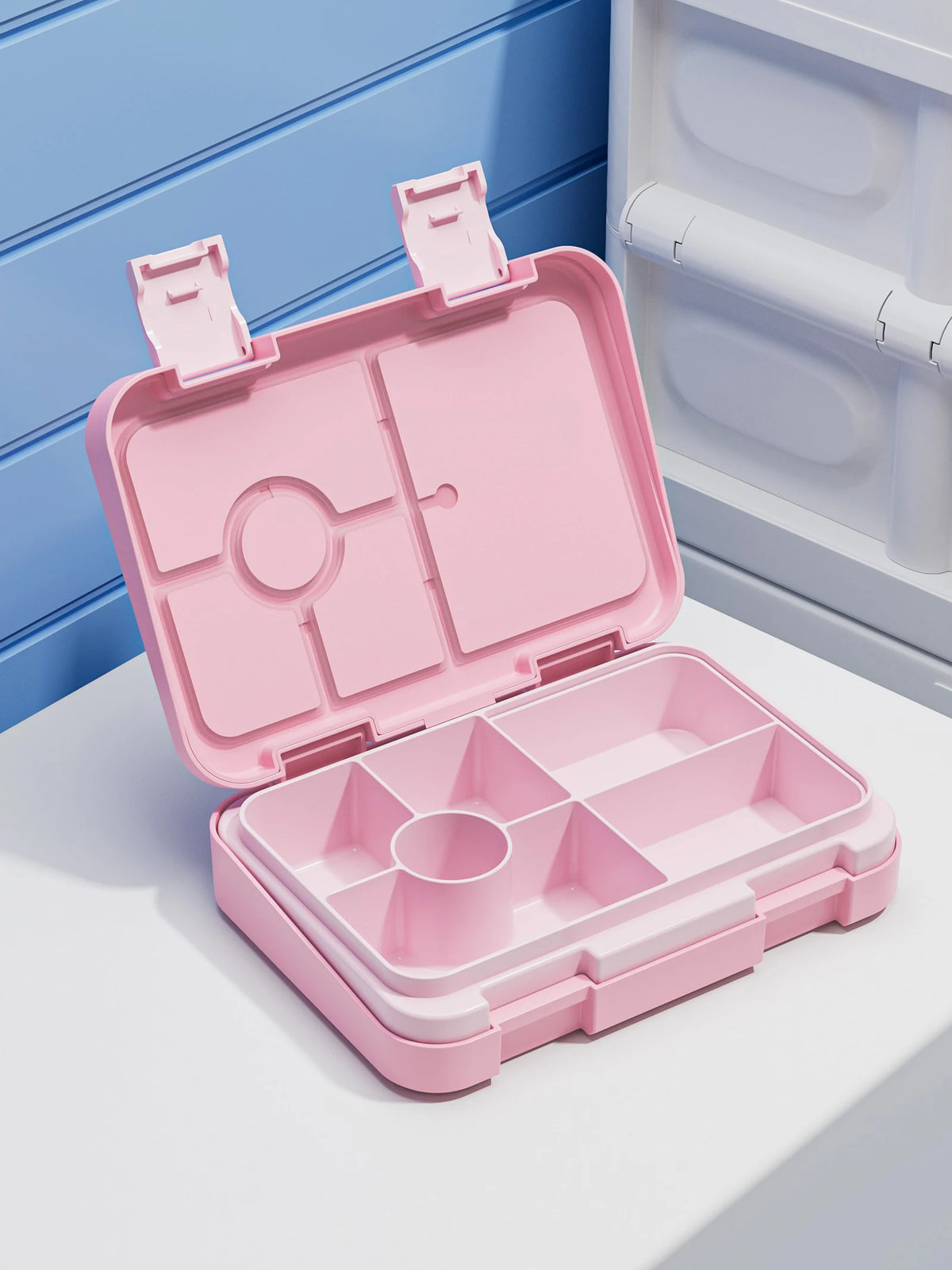 boîtes lunch violet rose bleu clair licorne princesse sirène compartiments couvercle poignées détachables modernes