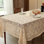 nappe table crochetée fleur motif coton beige clair decorative traditionnelleextérieur mariage festivités