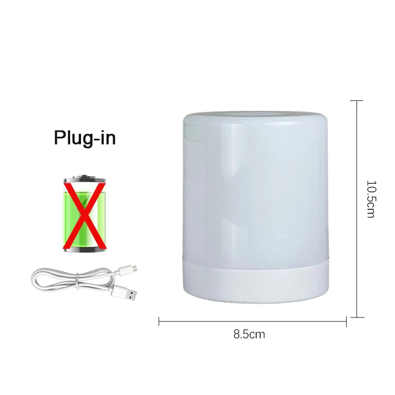 veilleuse lampe table led blanc moderne éclairage nuit chambre tactile charge