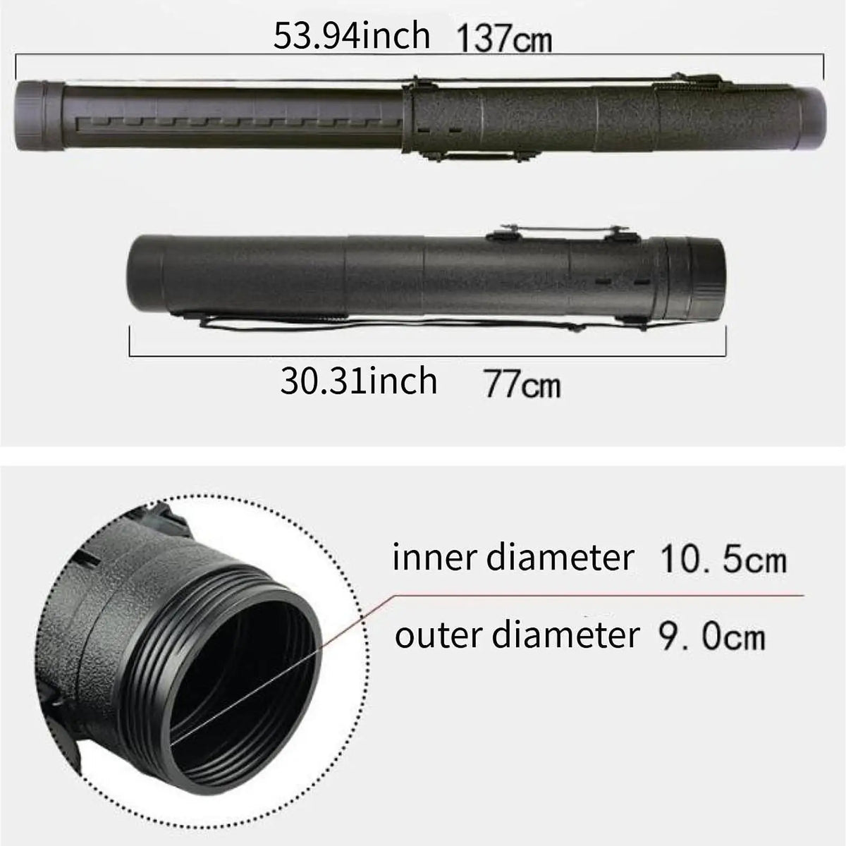 tube rangement noir étanche affiches extensible ceinture transport portable modernemaximum77cm