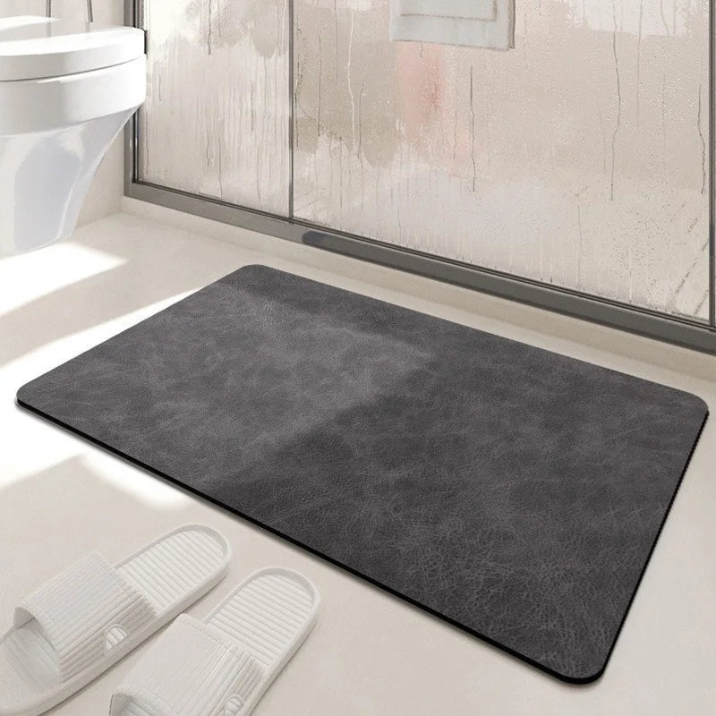 tapis bain moderne gris uni noir multicolore antidérapant polyester résistant rides