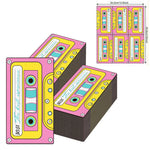 serviettes papier jetables vintage cassette audio rose vert anniversaire fête disco années 80 90