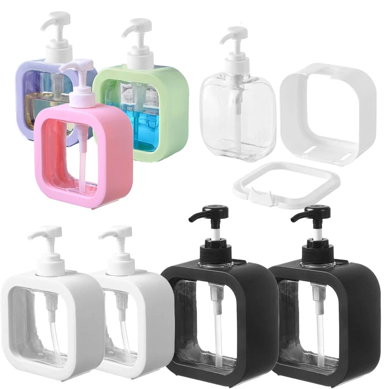 distributeur savon liquide 300ml 500ml rose vert blanc noir transparent moderne minimaliste rechargeable