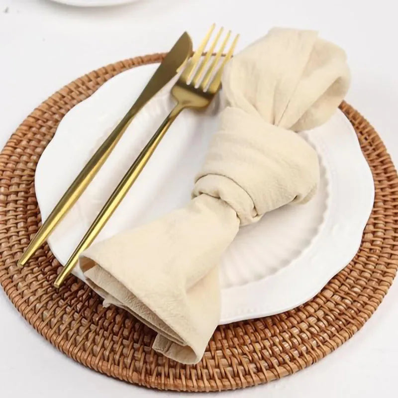 serviette table coton rose violet ruban jute décoration mariage fête rustique moderne