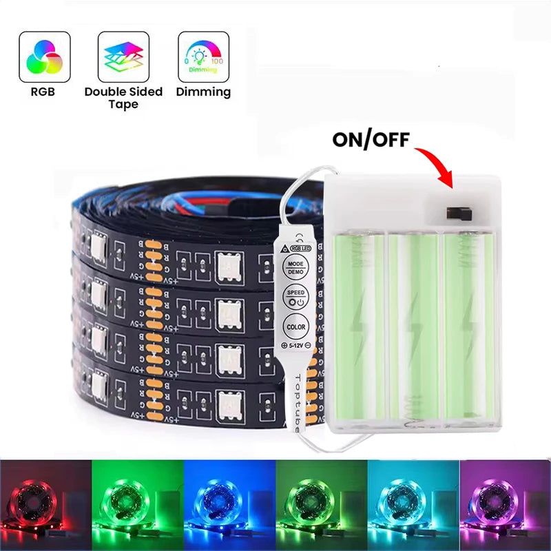 ruban led flexible noir 30 leds mètre télécommande adhésif moderne chambreRGBOptimal