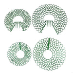 support fraisiers vert moderne grille géométrique opacité hauteur 4cm 26cm large