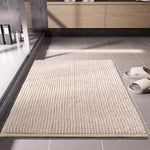 tapis bain polyester anti dérapant lavable machine moderne gris bleu marron texture boules 40x60cm