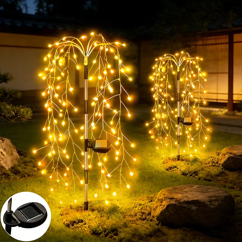 guirlande lumineuse solaire led moderne filament lumineuses blanc jaune doré multicoloreextérieur jardin décoration festive