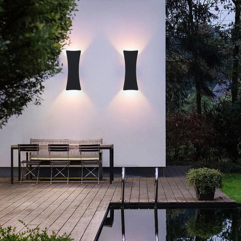applique murale led moderne impermepable aluminium noir exterieur 2492000lm 85265v