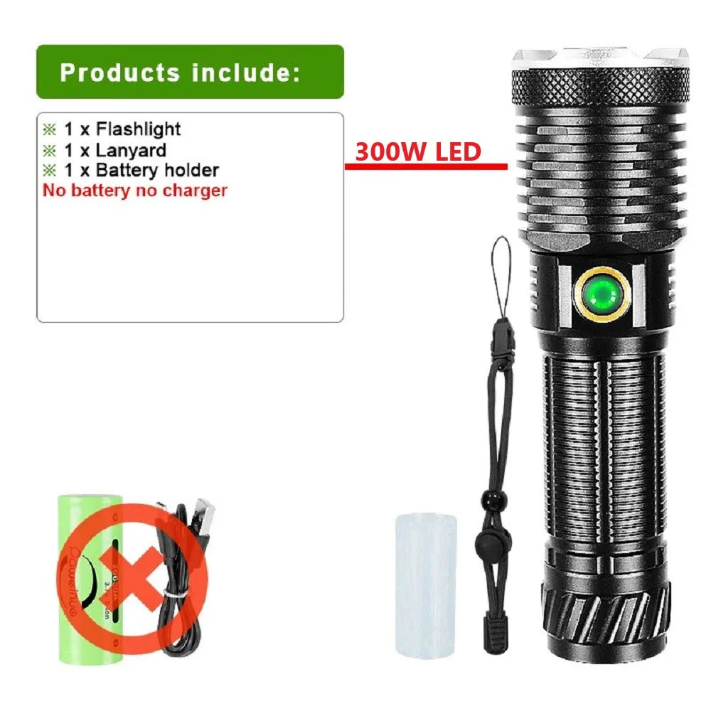 lampe torche rechargeable led 800w intense moderne robuste noire texturée