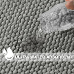 tapis bain microfibre doux gris texture boule coton moderne absorbant rapide séchage