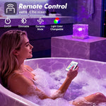 lampe led rechargeable 16 couleurs télécommande support plat moderne ambiance chambre salon bleu rose