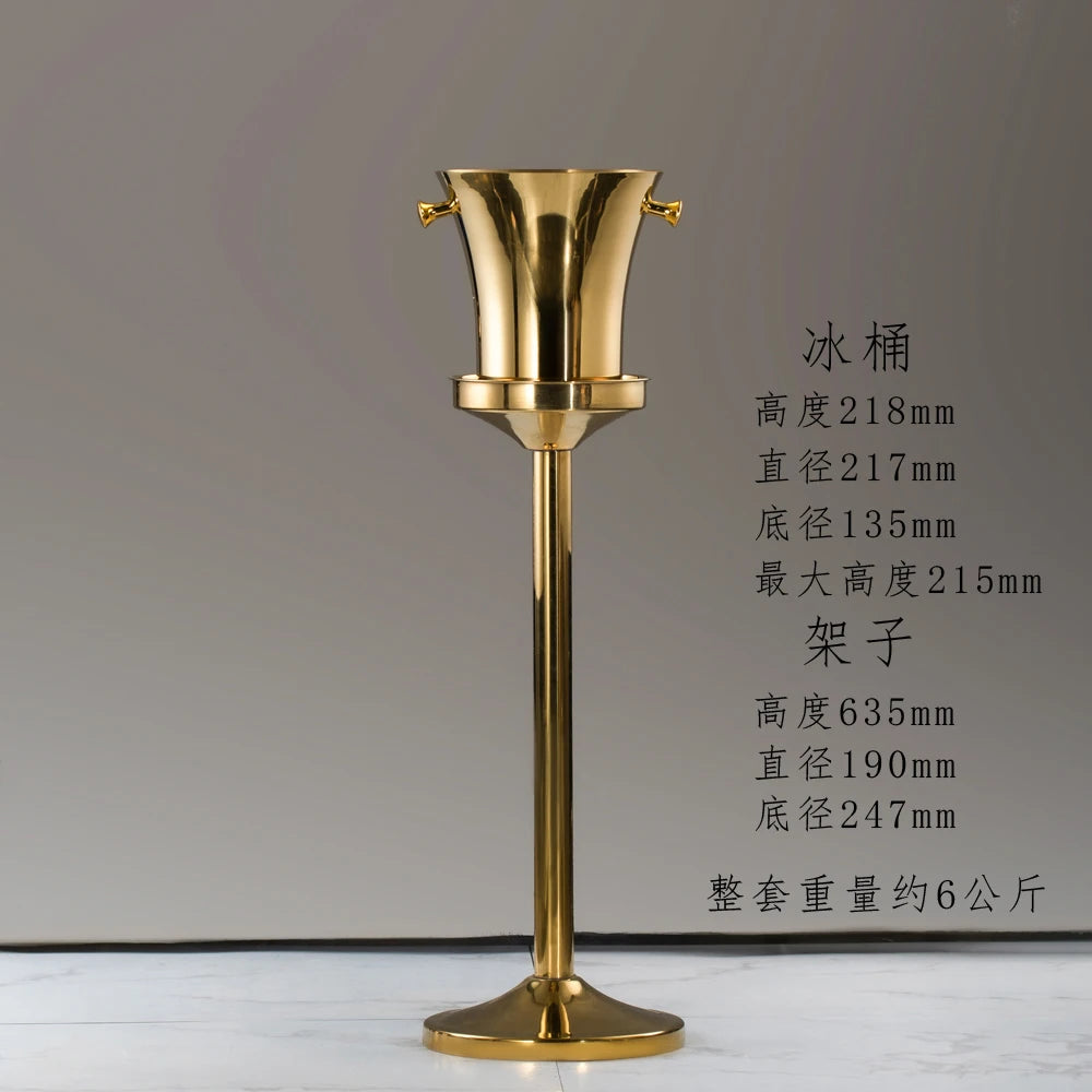 seau glace martelé support trépied métal argent doré vin champagne bar