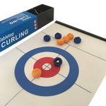 jeu curling table société familiale pierres bleu rouge blanc plateau concentrique sportifs