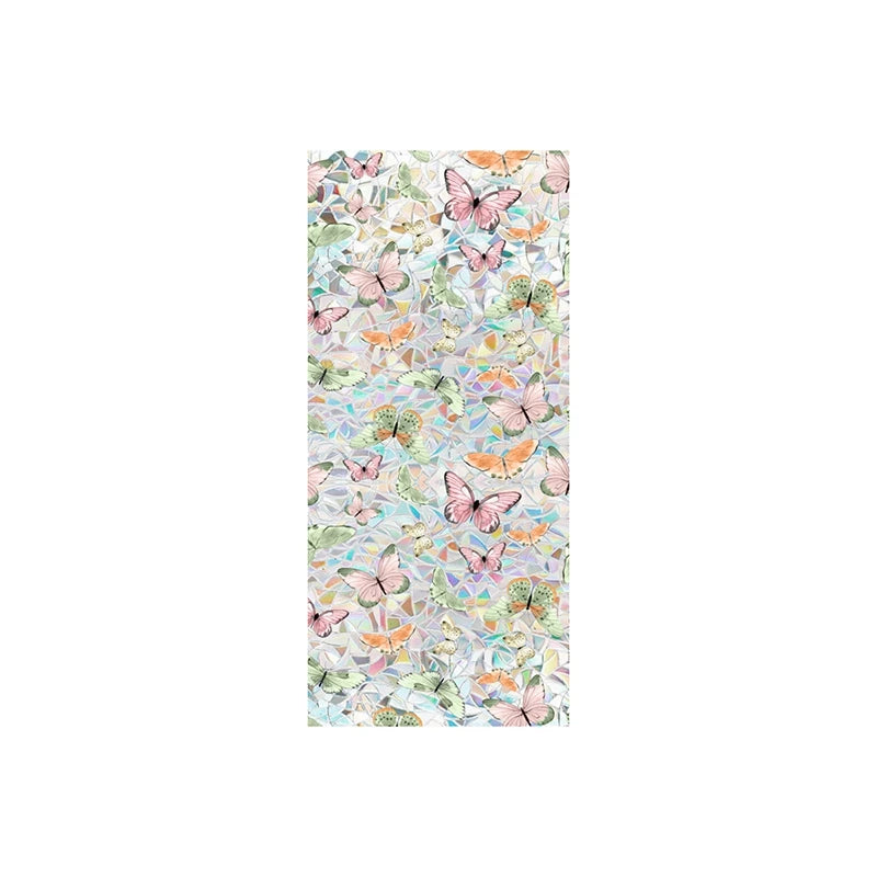 film fenêtre décoratif papillons roses feuilles adhésif multicolore protection uv artiste DIY