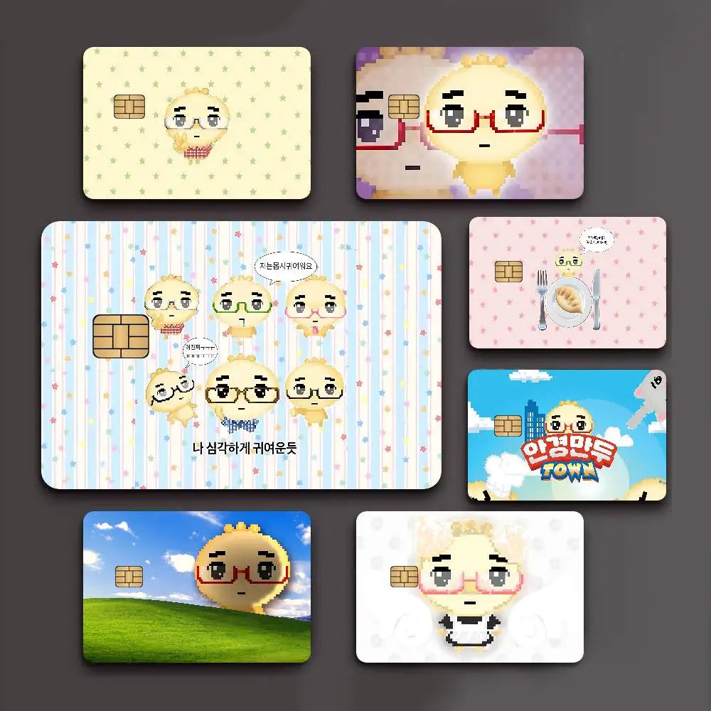 autocollants cartes bancaires dessin animé mignon personnages adhésifs réutilisables imperméables classiques féminins