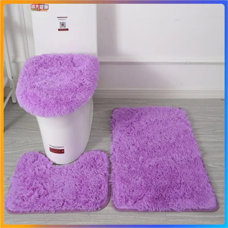 tapis bain violet rouge rose bleu noir peluche douce moderne salle bain respectueux environnement