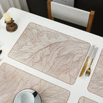 Set de table PVC rouge motif plume pour décoration intérieure
