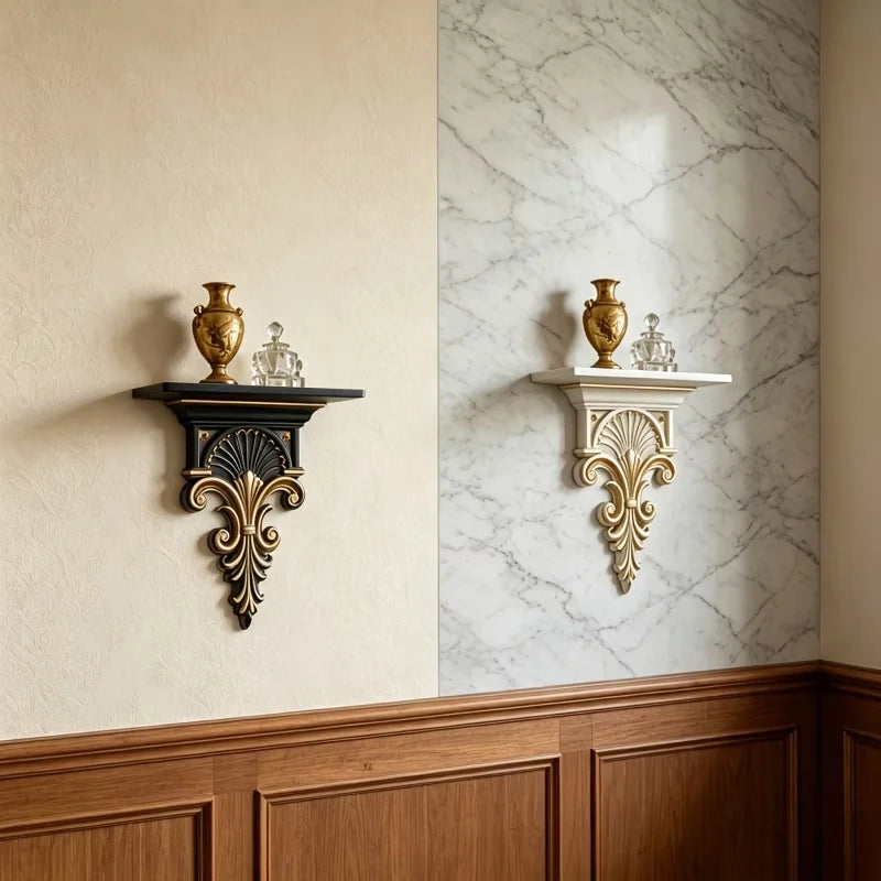 étagère murale décorative florale classique baroque multiprise respectueux environnement salle bain