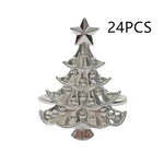 boucles serviette métal arbre noël vert doré rouge festive clips
