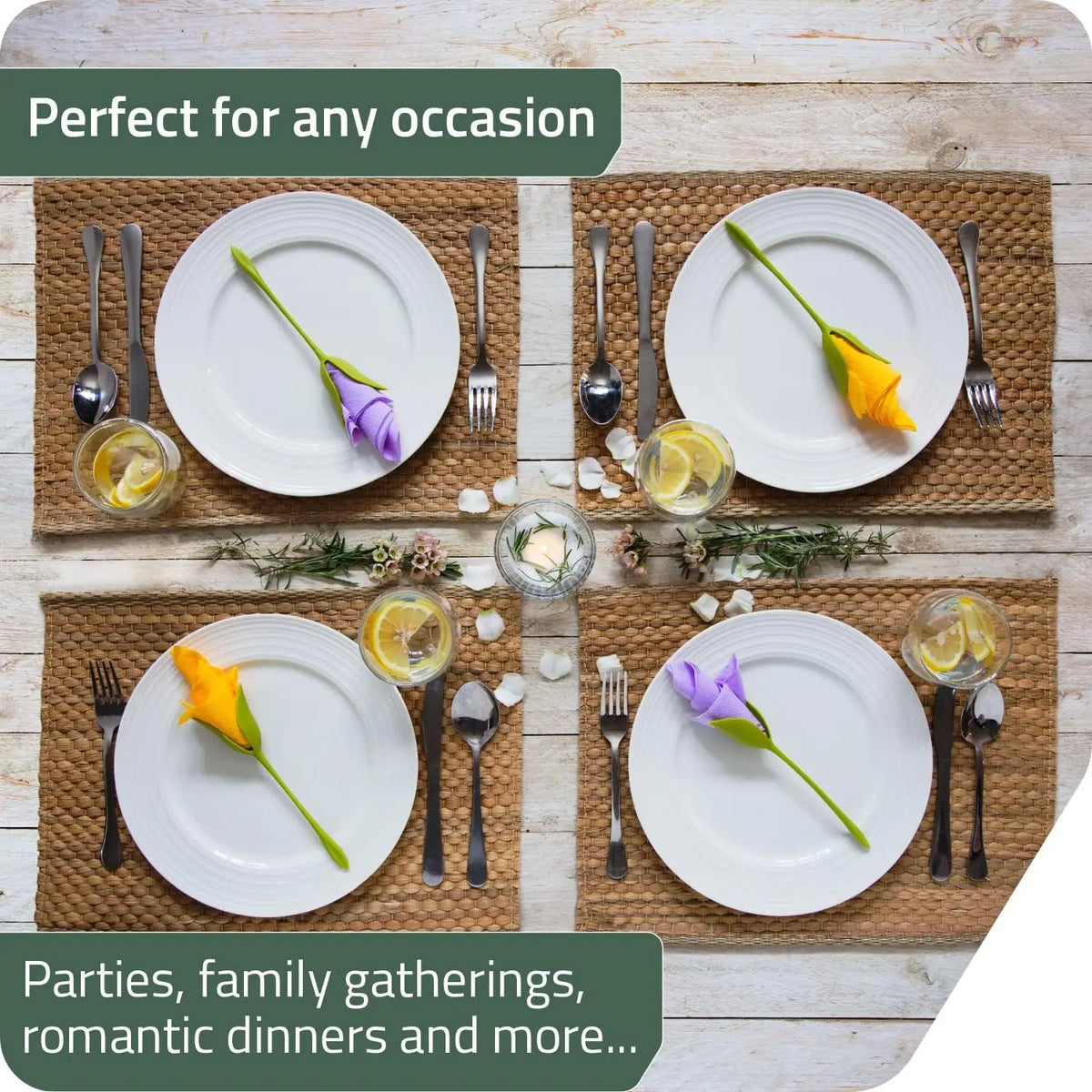 porte serviettes pliables fleur moderne rose vert adhésif festifs minimaliste table serviettes assiettes