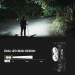 lampe torche rechargeable 1800 lumens modes ipx8 type alliage aluminium noir moderne compact clip