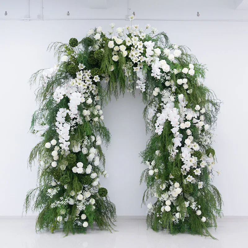 arche décorative fleurs artificielles feuillage vert mariage anniversaire baby shower décoration élégante intérieure événements