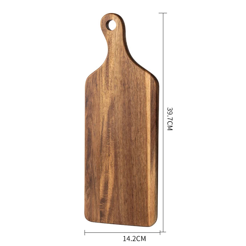 planche découper bois marron rustique poignée moderne dessert steak pain