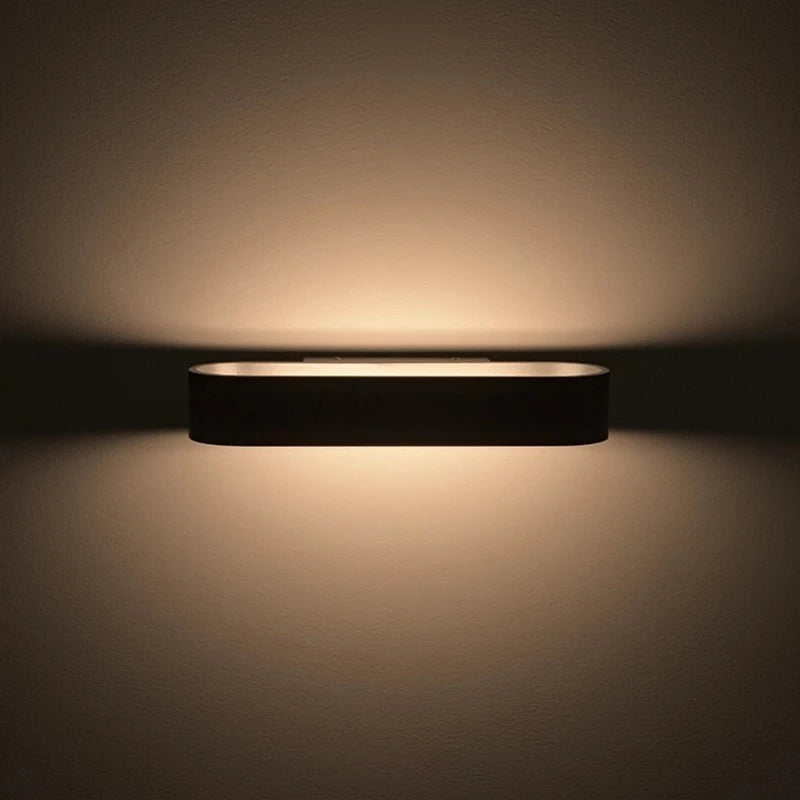 applique murale moderne led noir blanc aluminium éclairage chambre salon entrée fixée mur flux