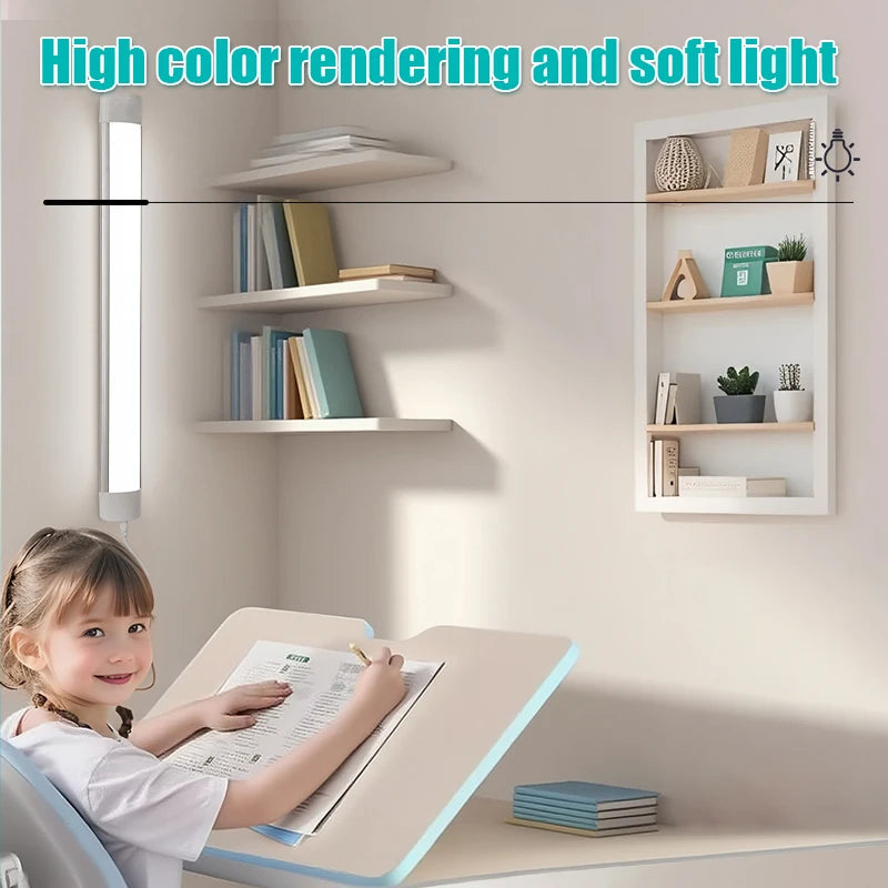 tube led blanc moderne adhésif 60cm câble 1.8m vis fixation 220v 2700k 6500k